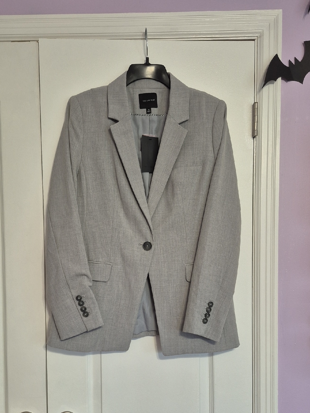THE LIMITED Light Gray Single-Button Women's Blazer